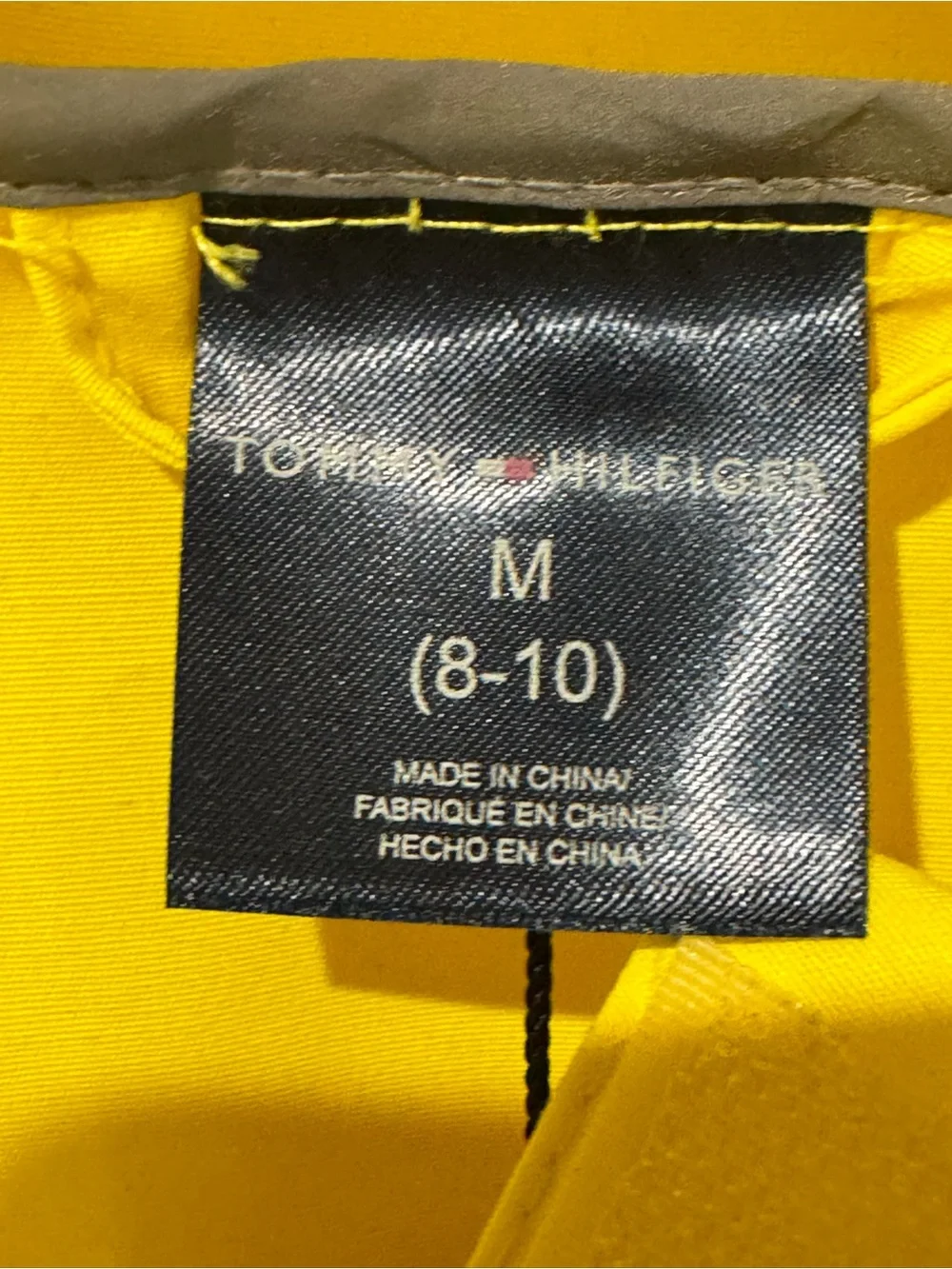 Tommy Hilfiger Bright Yellow Kids Hooded Raincoat